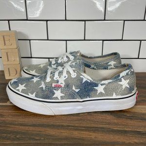 Vans Authentic Acid Denim Washed Stars Womens 6.5 Shoes Lace Up Comfort Sneakers